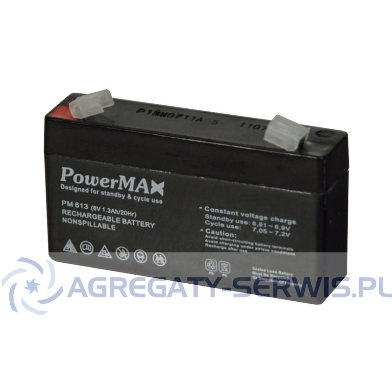 PM 613 PowerMAX Akumulator VRLA 6V 1,3Ah