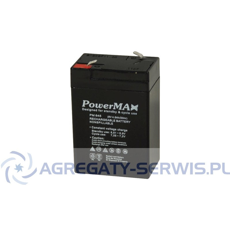 PM 645 PowerMAX Akumulator VRLA 6V 4,5Ah