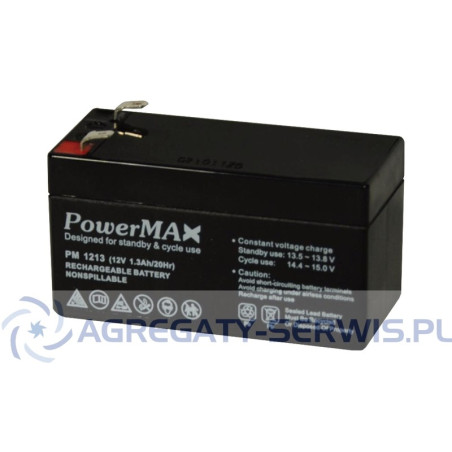 PM 1213 PowerMAX Akumulator VRLA 12V 1,3Ah