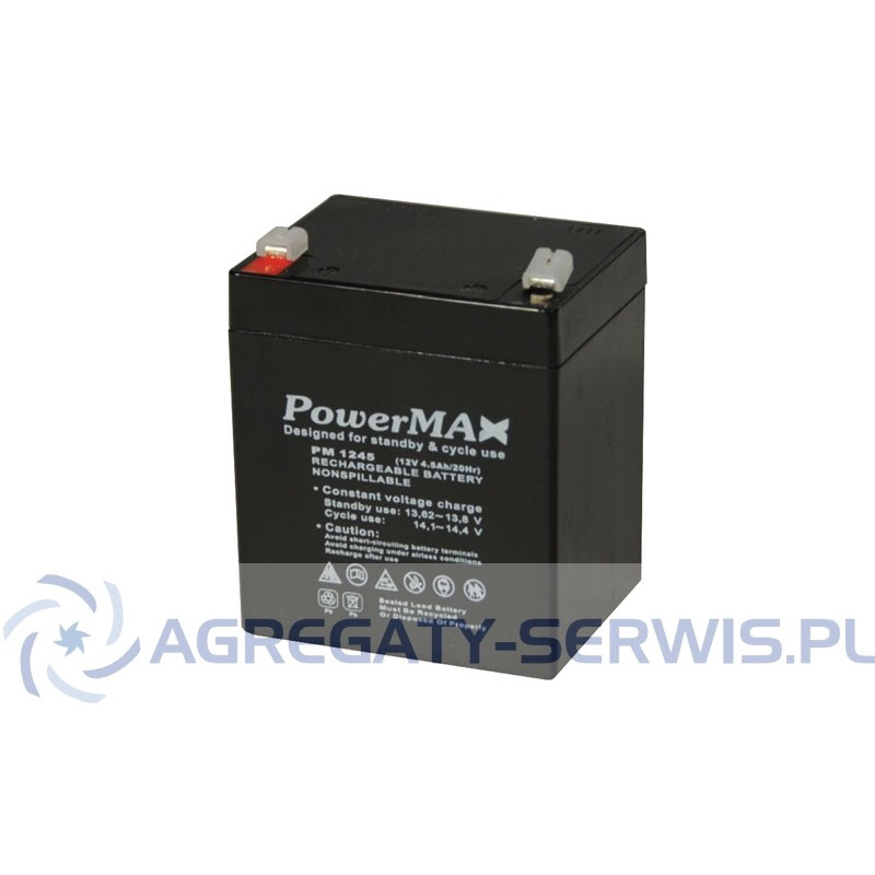 PM 1245 PowerMAX Akumulator VRLA 12V 4,5Ah