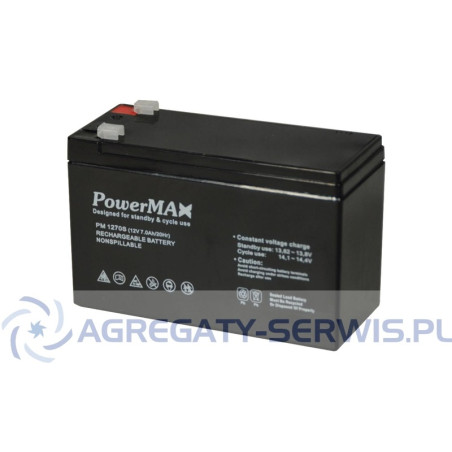 PM 1270S PowerMAX Akumulator VRLA 12V 7Ah
