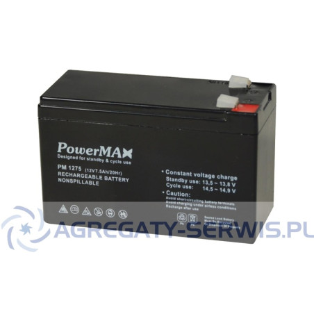 PM 1275 PowerMAX Akumulator VRLA 12V 7,5Ah