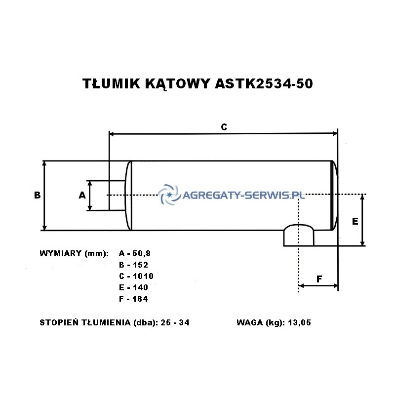 ASTK2534-50 Tłumik Kątowy