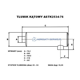 ASTK2534-76 Tłumik Kątowy