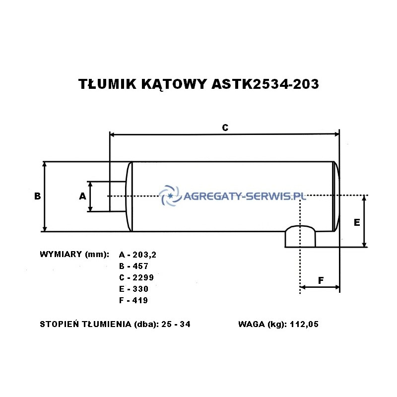 ASTK2534-203 Tłumik Kątowy
