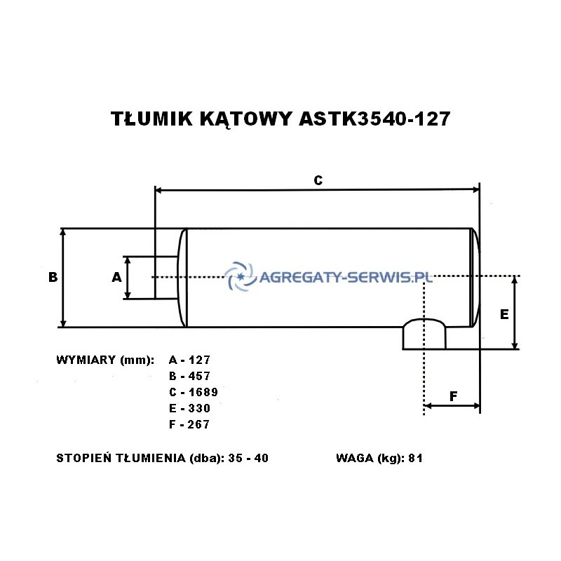 ASTK3540-127 Tłumik Kątowy