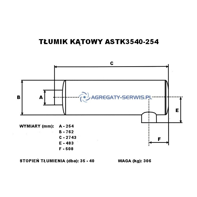 ASTK3540-254 Tłumik Kątowy