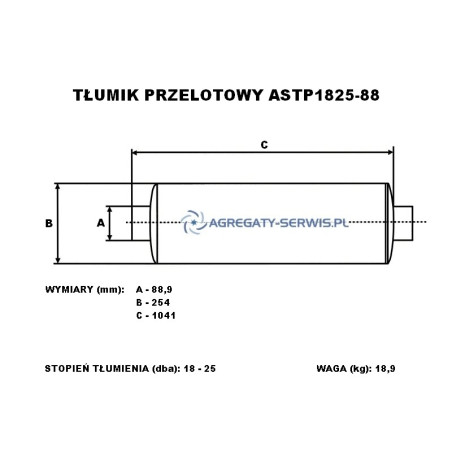 ASTP1825-88 Tłumik Przelotowy