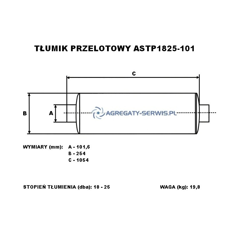 ASTP1825-101 Tłumik Przelotowy