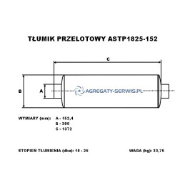 ASTP1825-152 Tłumik Przelotowy
