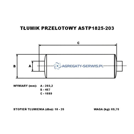ASTP1825-203 Tłumik Przelotowy