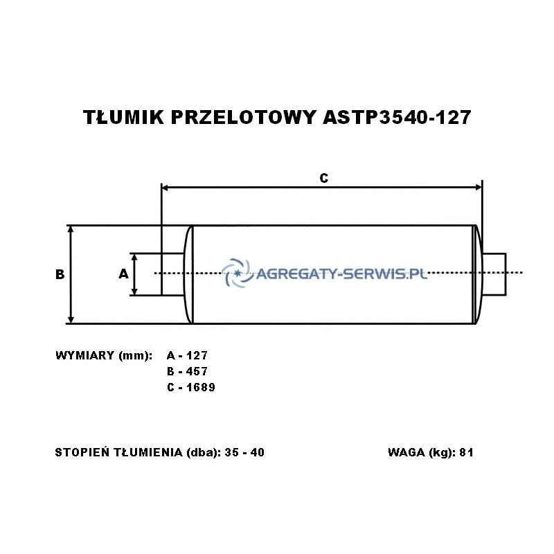 ASTP3540-127 Tłumik Przelotowy